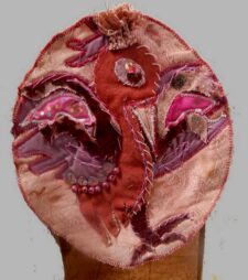 Gestileerd gezicht in lila en rose